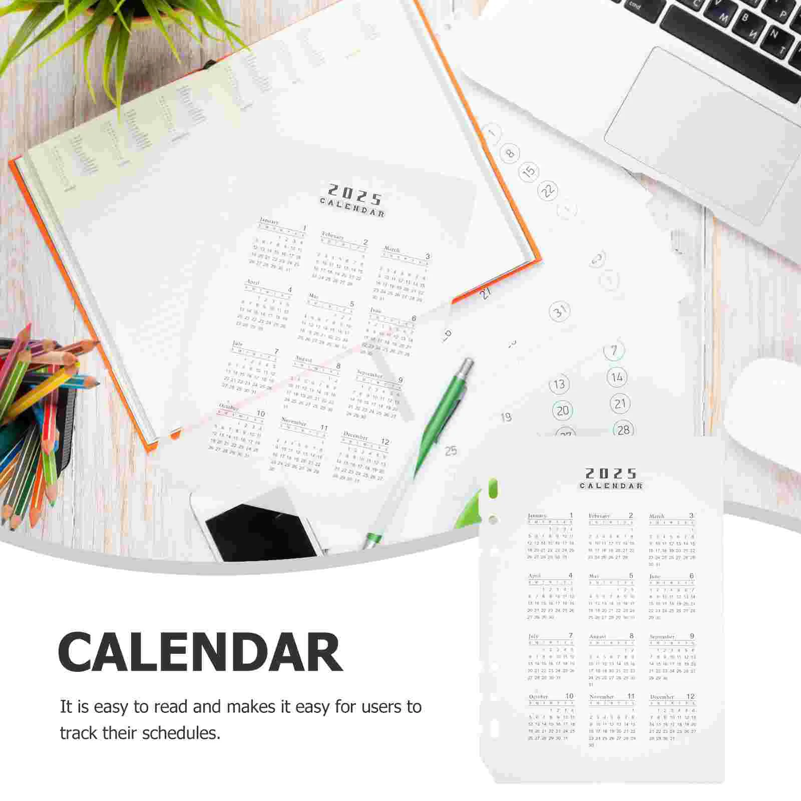 10 шт. сменные стержни для календаря на 2025 год папки с матовой рамкой ежемесячные