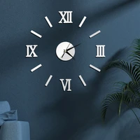 3d mini acrylic mirror surface roman numerals wall clock stickers home diy decoration self adhesive hanging watch