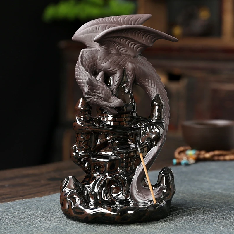 

Dragon Incense Backflow Burner Holder Ceramic Incense Cone Holder For Aromatherapy Ornament Party Home Decor