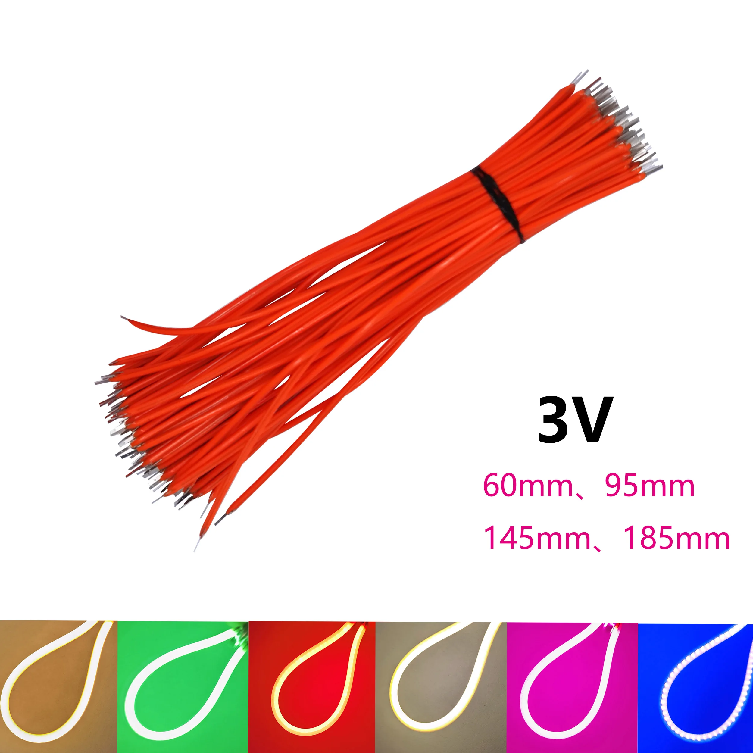 

New LED 3V 185mm 145mm 95mm 60mm Bendable led filament leds 3v Edison bulb DIY model transformation toy car transformation 2700K