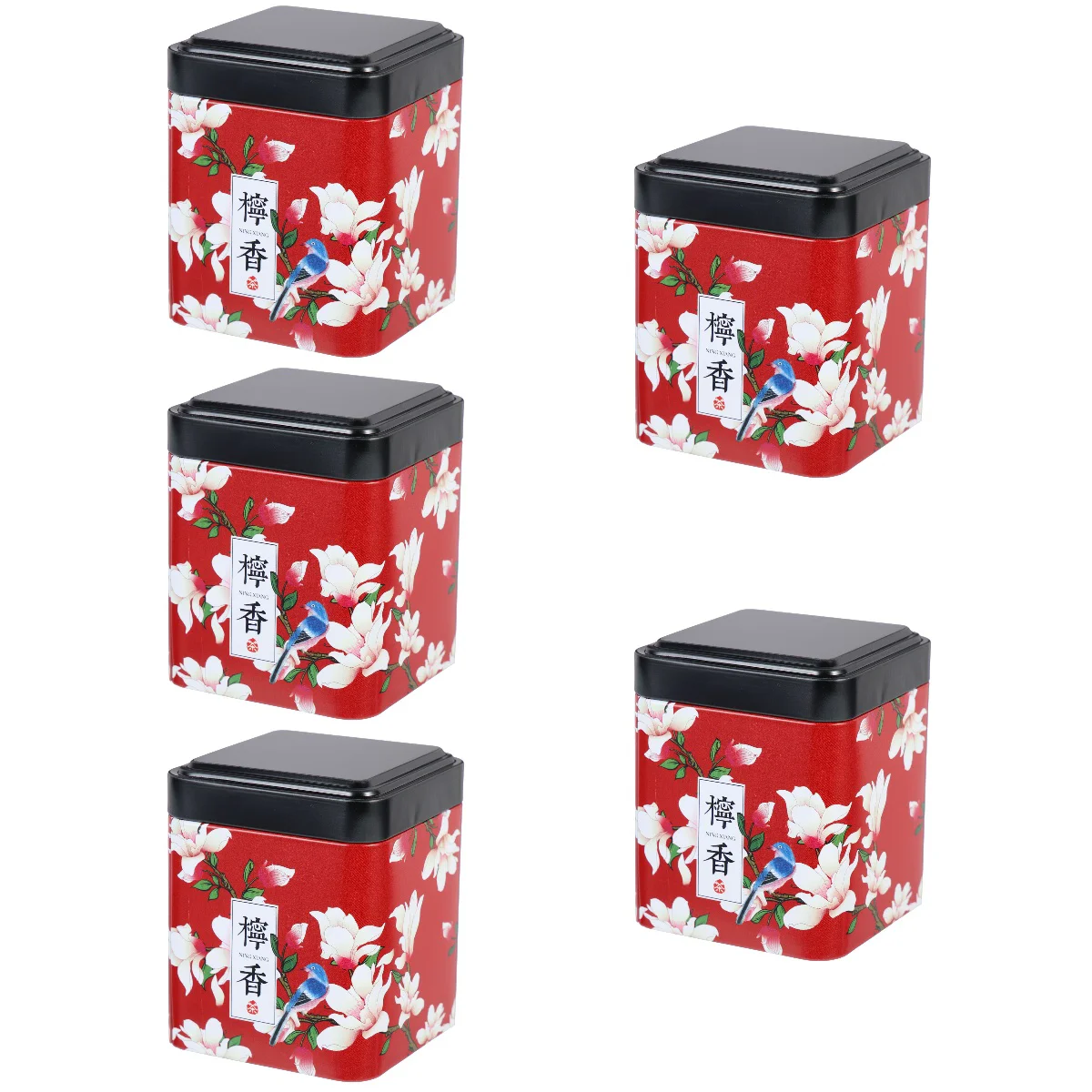 

5pcs Japanese Style Tea Tin Miniature Coffee Storage Tin Portable Tea Metal Tea Tin
