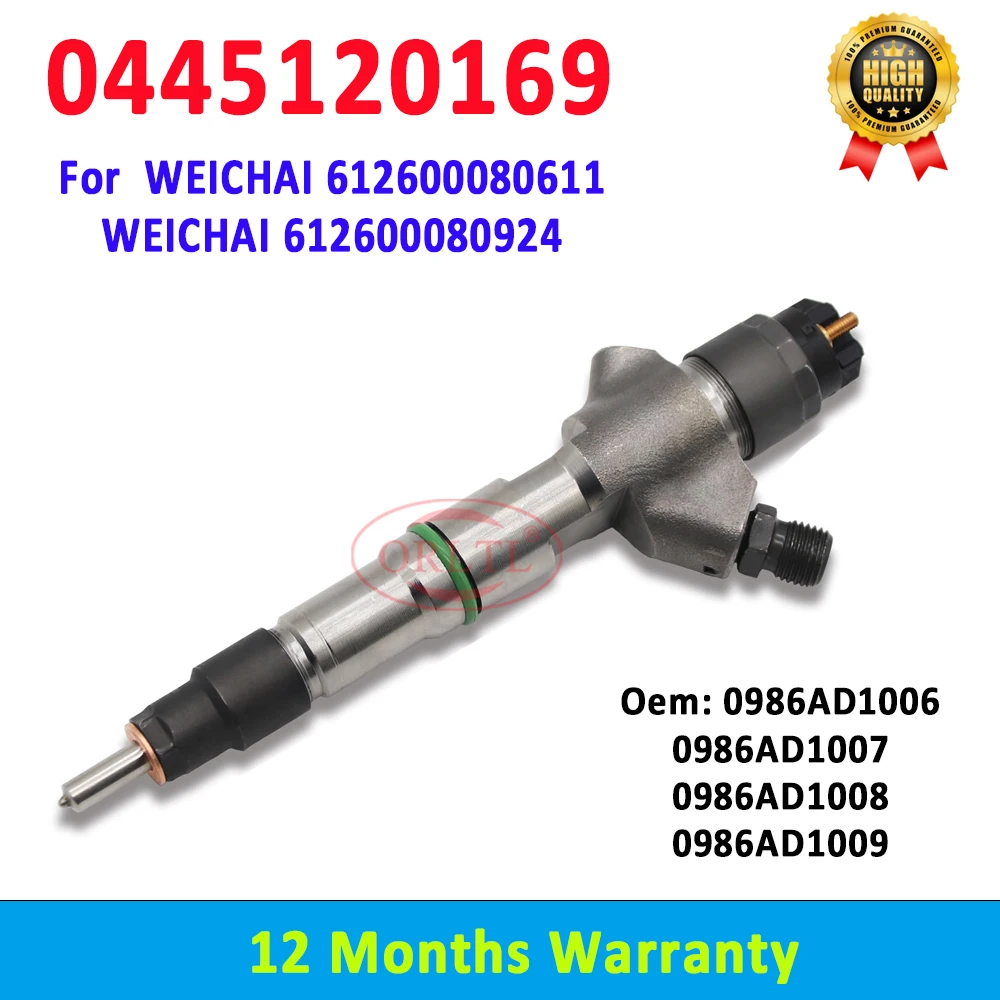 ORLTL НОВЫЙ 0445120169 Форсунка дизельного топлива 0 445 120 169 для WEICHAI 612600080611 612600080924 0986AD1007