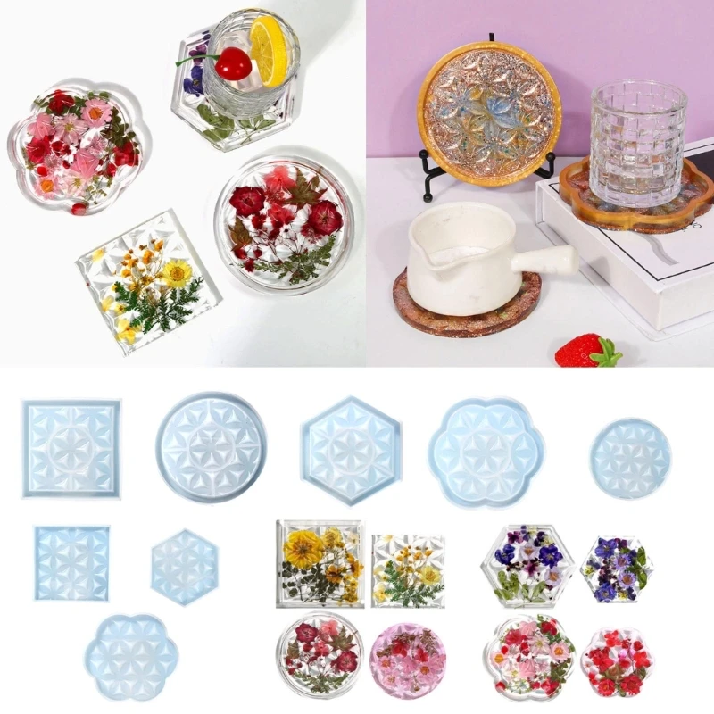 

Силиконовая форма «сделай сам» в стиле ретро с текстурным узором, шестигранная, квадратная, круглая подставка