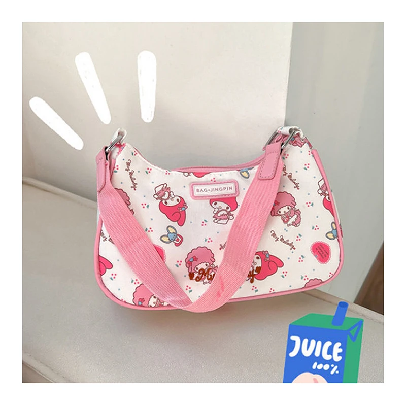 

2023 New Sanrio My Melody Hello Kittys Kawaii Portable Handbag Girls Shoulder Bag Cartoon Japanese Style Cute Student Bag