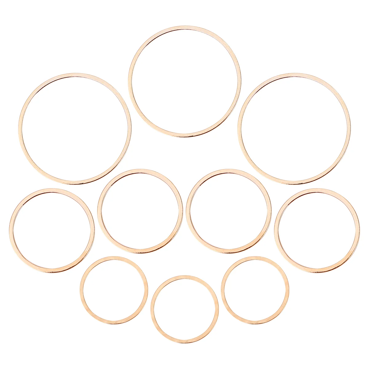 

60 Pcs Circle Earrings Dangle Hoop Pendant Bezel Jewelery Girl Copper Charm Round Picture Frame Linking Gold