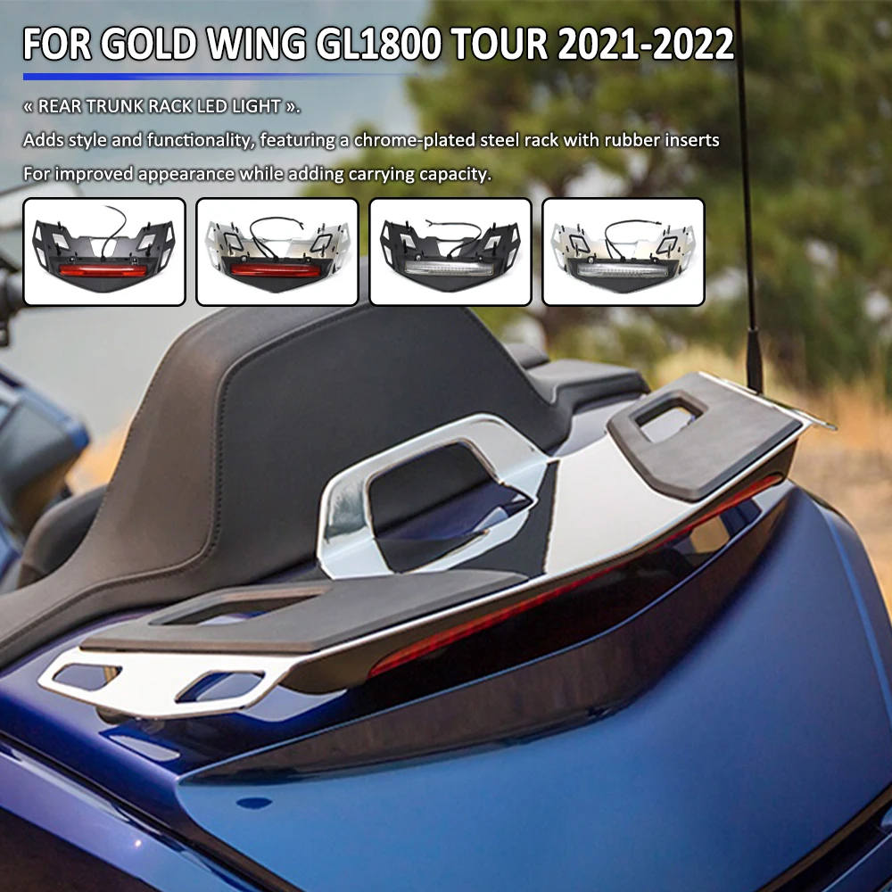 GL1800 TOUR-caja trasera para motocicleta, estante de señal de giro para maletero, luz LED de freno para Honda GOLD WING GL 1800 2021 2022