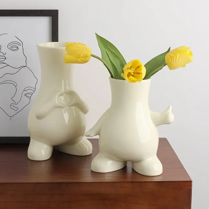 

Nordic Ceramic Small Vase High-end Home Living Room Flower Arrangement Table Decoration Desktop Decoration Home Accessories