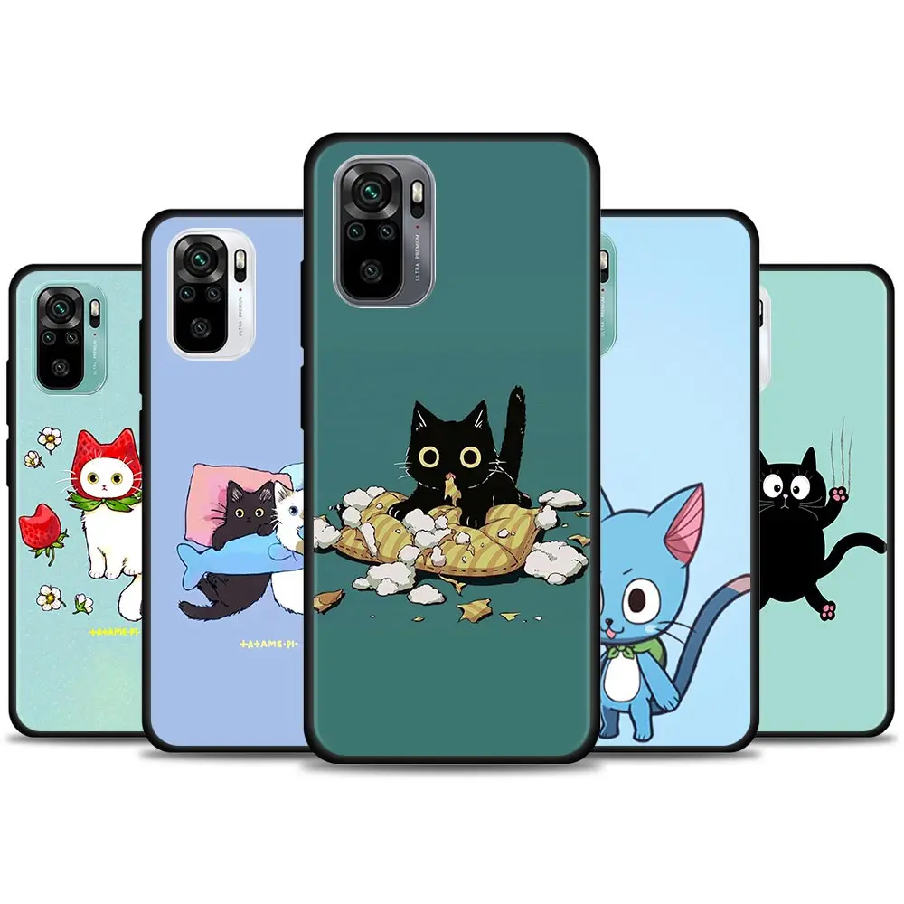 

Cute Cat Cartoon Phone Case for Redmi 10 9 A C i K20 K30 Pro K40 Plus Pro Note 10 Pro 11 Pro Soft Silicone