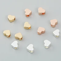 10pcslot 7x6mm metal heart shape beads for jewelry making charms loose spacer bead diy bracelets necklaces accessories supplies