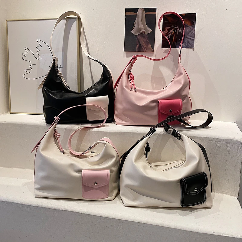 

High Capacity PU Leather Bucket Crossbody Bags for Women 2022 Summer Shoulder Bag Lady Pocket Handbags