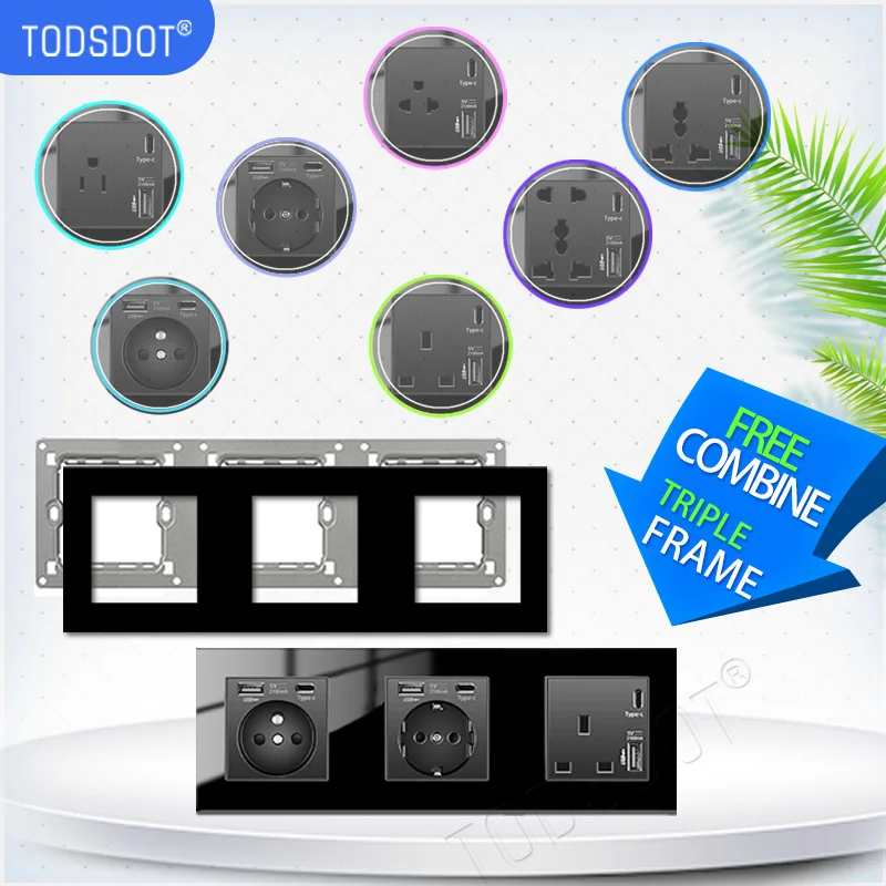 Бесплатная комбинированная Тройная рама поп настенное крепление розетка