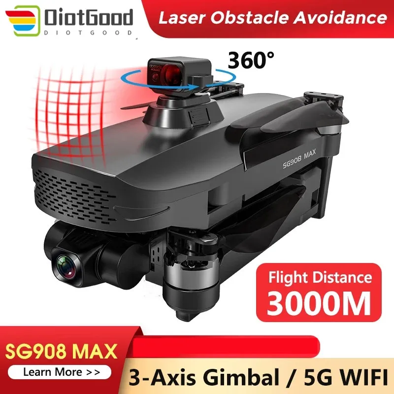 

SG908 MAX Camera Drone Flight 3KM 4K HD RC Dron 3-Axis Gimbal Brushless Drones 5G WIFI GPS Professional Quadcopter VS SG906MAX1
