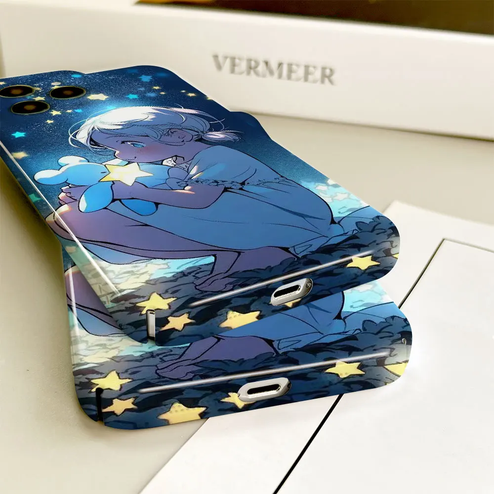 Phone Case For iPhone 14 13 12 11 Pro Mini XS X Max XR SE 8 7 6S 6 Plus Full Printed Hard Film Case Starry Lovely Night Girl images - 6