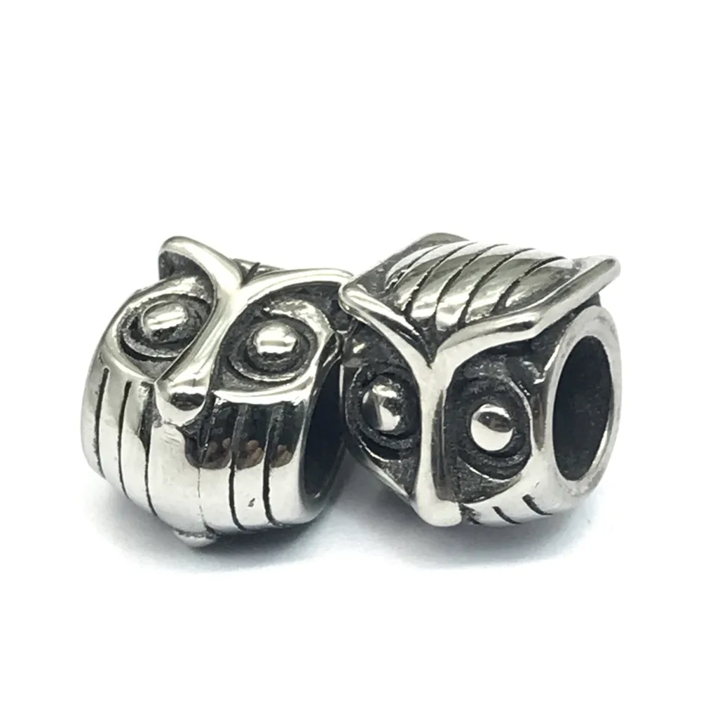 

Бусины из нержавеющей стали с большим отверстием, 5 мм