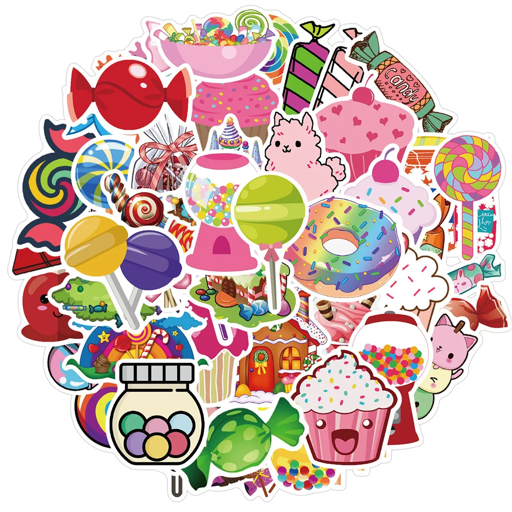

10/30/50PCS Cartoon Colorful Candy Personalized Creative Sticker Desk Refrigerator Computer Phone Waterproof Sticker Wholesale