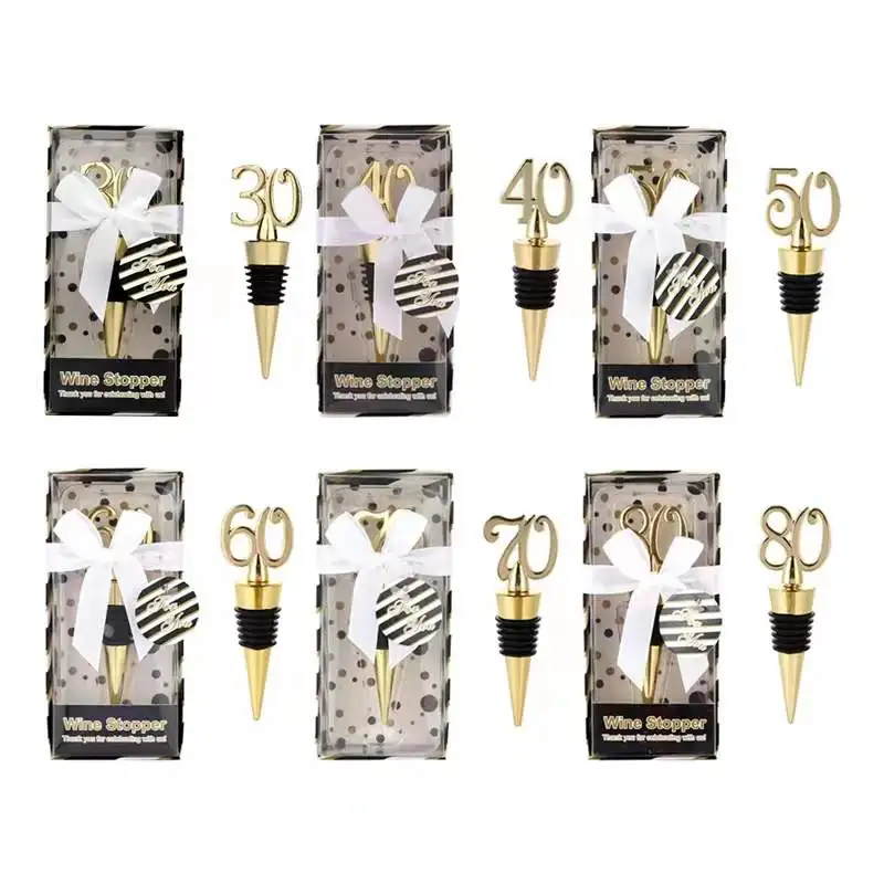 

Numeral Wine Bottle Stoppers Company Anniversary Birthday Party Gifts for Staff Bottle Fresh-keeping Plug Bar Celebration Gifts