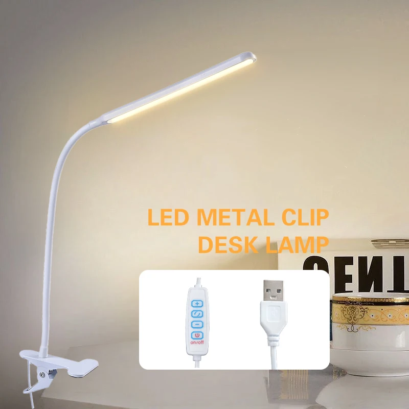 1 шт. настольная лампа с гибким поворотным рычагом и зажимом питание от USB