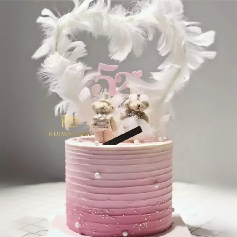 Необычный Топпер для торта в виде перьев счастливая фотографивечерние детской