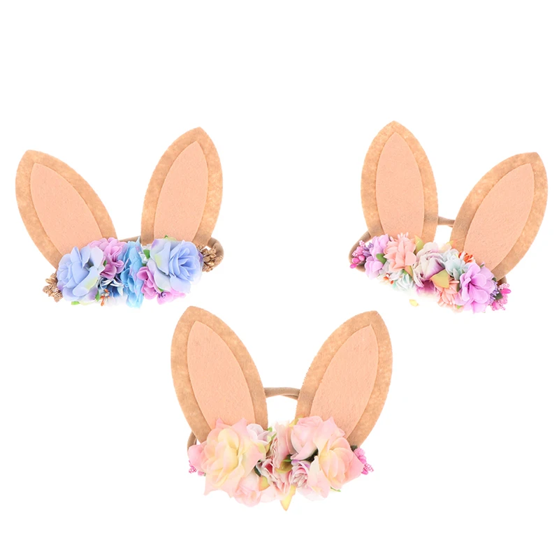 

Bunny Headband Ear Easter Baby Girls Flower Crown Spring Bunny Headbands Girls Headbands Rabbit Decor