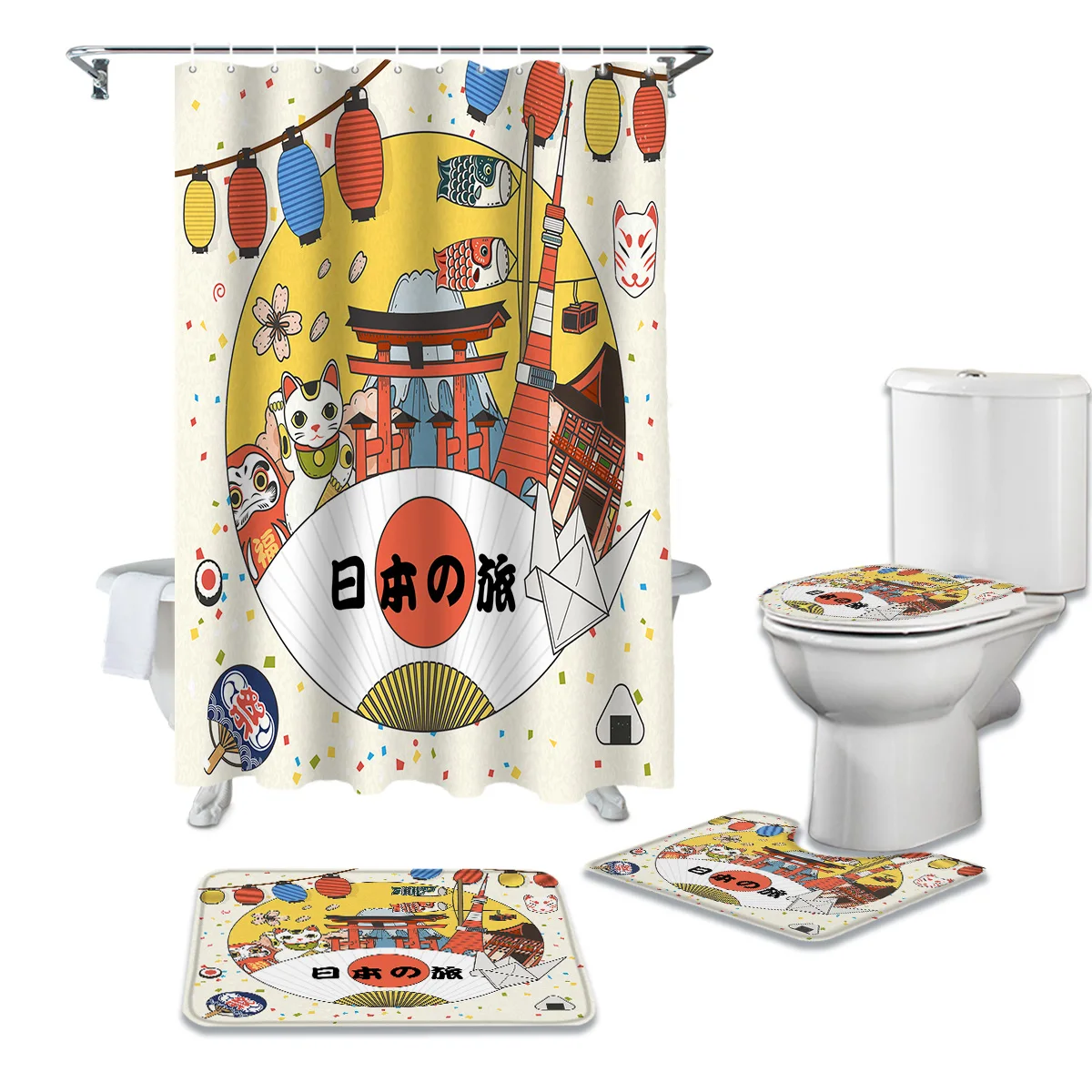 

Японская занавеска для душа с мотивом мультфильма «Культура»