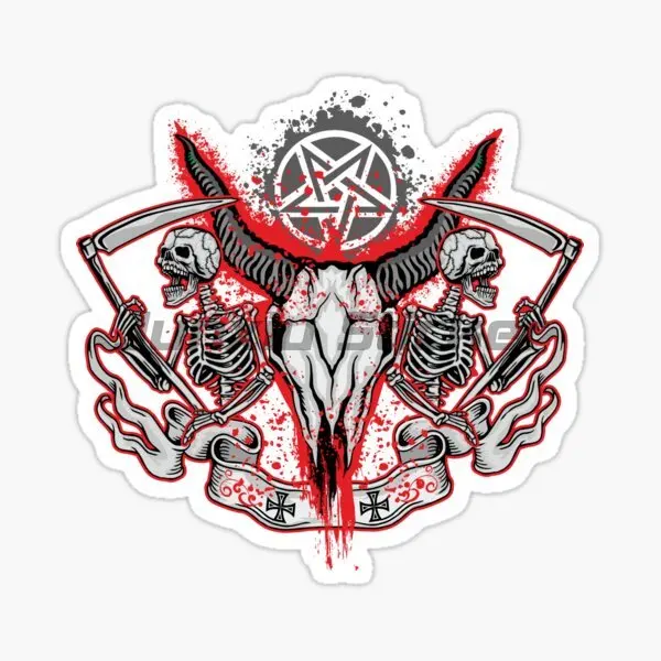 Наклейки с круглыми рогами в виде демона Аксессуары для мотоцикла ноутбука