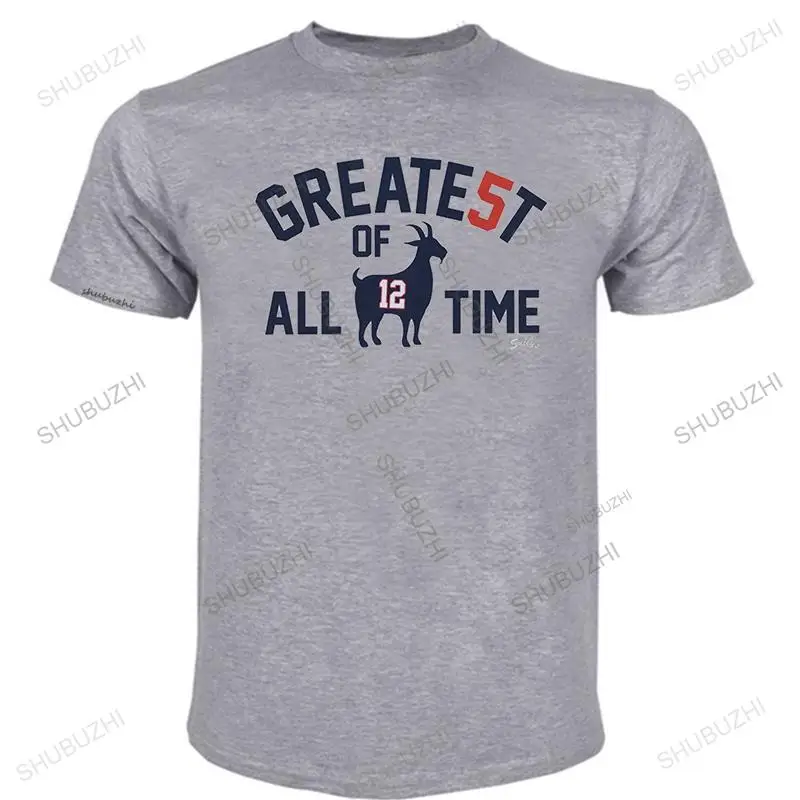 

men's streetwear tee-shirt cotton tops t-shirt Patriots 5x Champions Tom Brady GOAT Greatest of Alltime T Shirt Mens XLarge