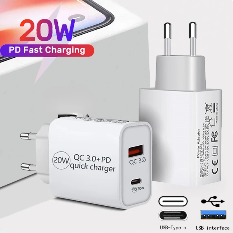 

20W USB Type C Charger LED Adapter Fast Phone Charge For iPhone 12 11 Pro Max X Xs Xr 7 iPad