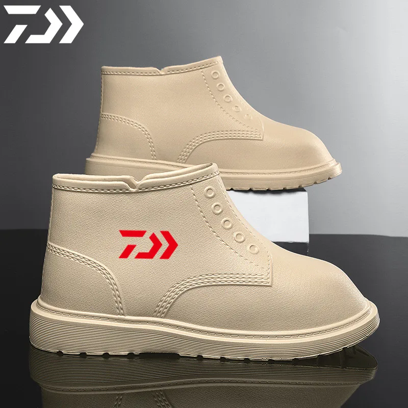 

Daiwa 2024 New Men's Soft Sole Waterproof Shoes Short Casual Low Top Fishing Boots Fashion Breathable Non-Slip Fishing Rain Boot