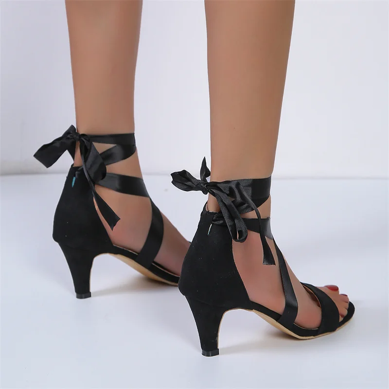 Heeled Sandals Women 2023 New Simple Back Zipper Fishmouth High Heels Women Shoes Summer Fashion Stiletto Women Sandals