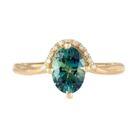 wish hot sale accessories simple fashion green zircon ring female 18k gold engagement ring rings