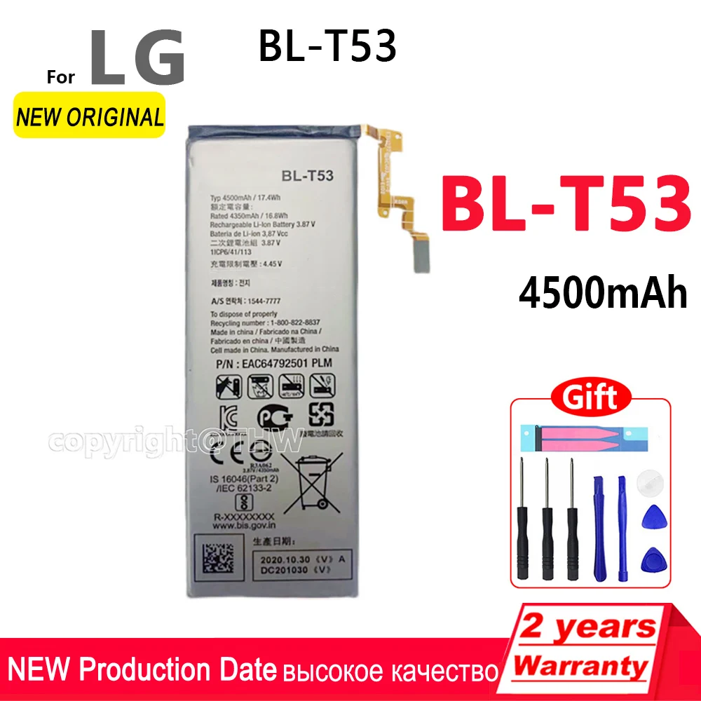 

100% Original Replacement Batteria 4500mAh BL-T53 Battery For LG BL T53 Phone High Quality Batteries With Tools+Tracking Number