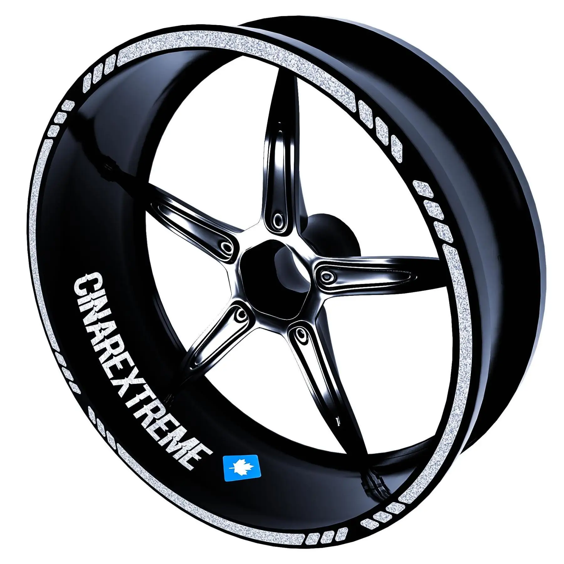 

4 Piece Dashed Design Reflective Gray Rim Tape Wheel Stripes Decals Sticker CinarExtreme