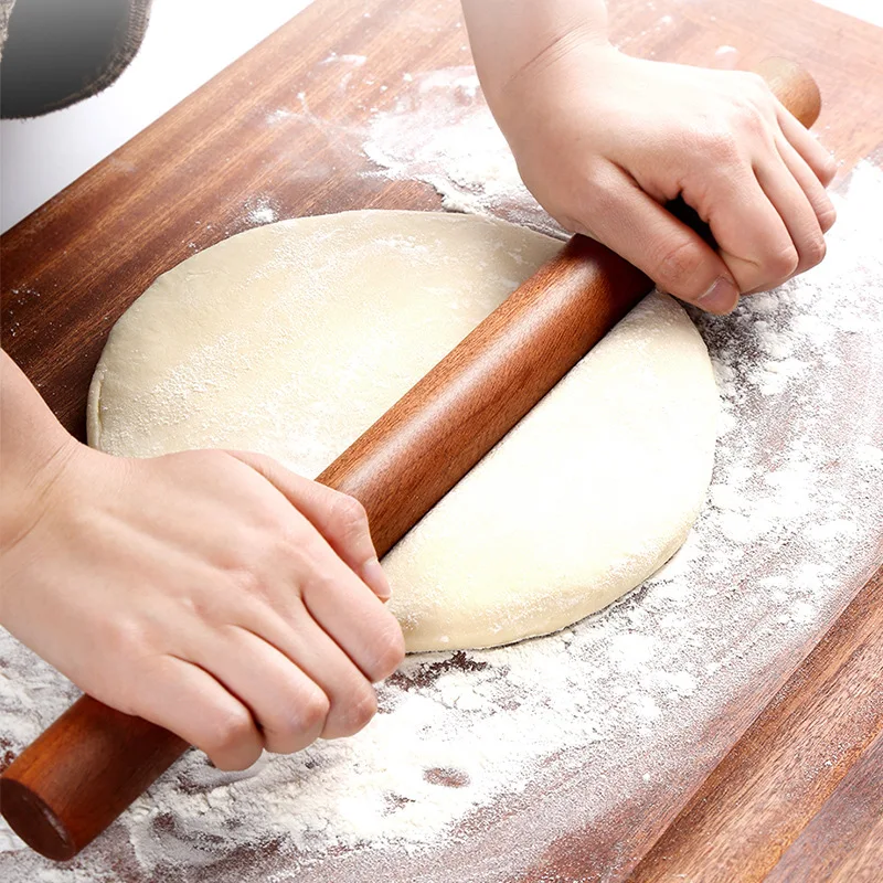 

Natural Unpainted Ebony Rolling Pin Kitchen Household Solid Wood Flour Free Rolling Pin Rolling Pin Dough Roller Wooden