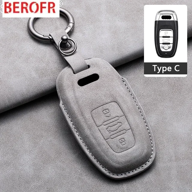 

Для Audi A1 A3 8V A4 B8 B9 A5 A6 C7 A7 A8 Q3 Q5 Q7 S4 S6 S7 S8 R8 TT Аксессуары Чехол для автомобильного ключа из овчины Чехол Брелок без ключа