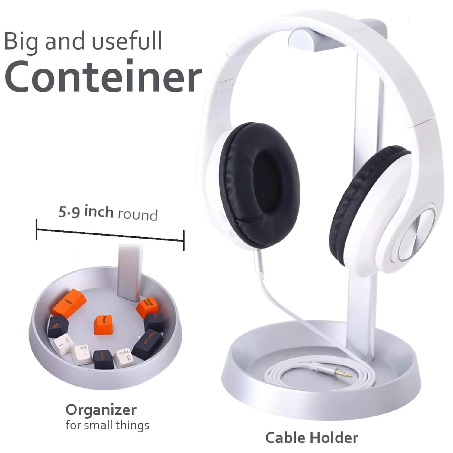 Подставка для наушников с лотком 5 9 дюйма держатель кабеля вешалка крепление