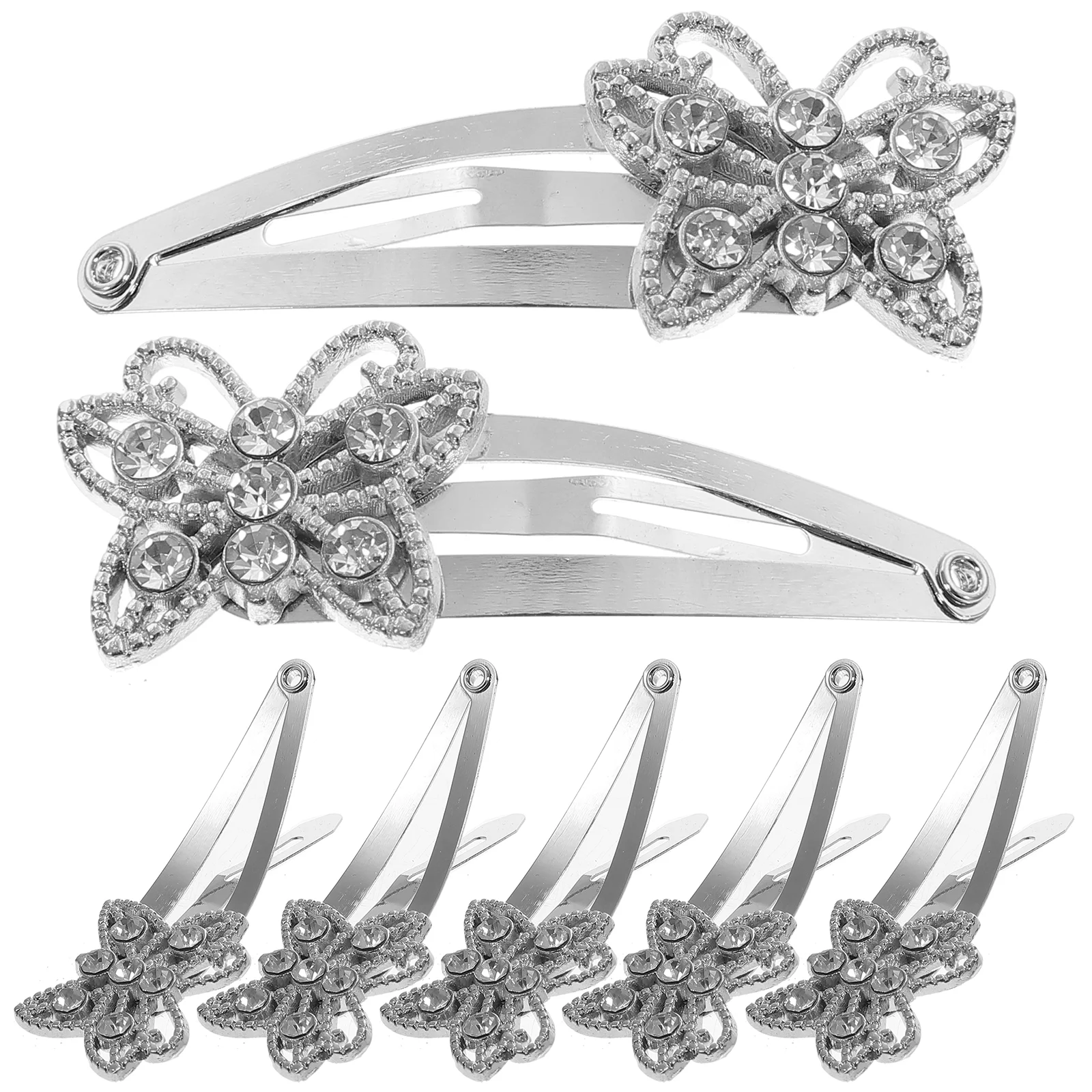 

12 Pcs Bb Clip Bangs Rhinestone Barrettes Hair Clips Women Accessories Snap Decorations Rhinestones Styling Sectioning Miss