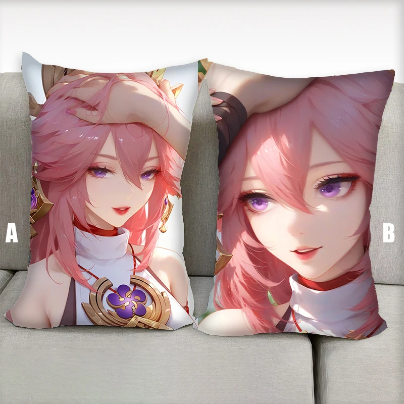 Подушка в стиле аниме Dakimakura Guuji Yae Yaemiko Genshin Impact подушка с рисунком половины тела