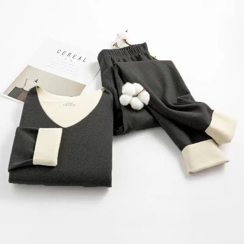 Men's Seamless Thermal Underwear Sets Heated Warm Long Sleeve Top Blouse Sets for MenThermo Clothing Winter Lingerie Black Color