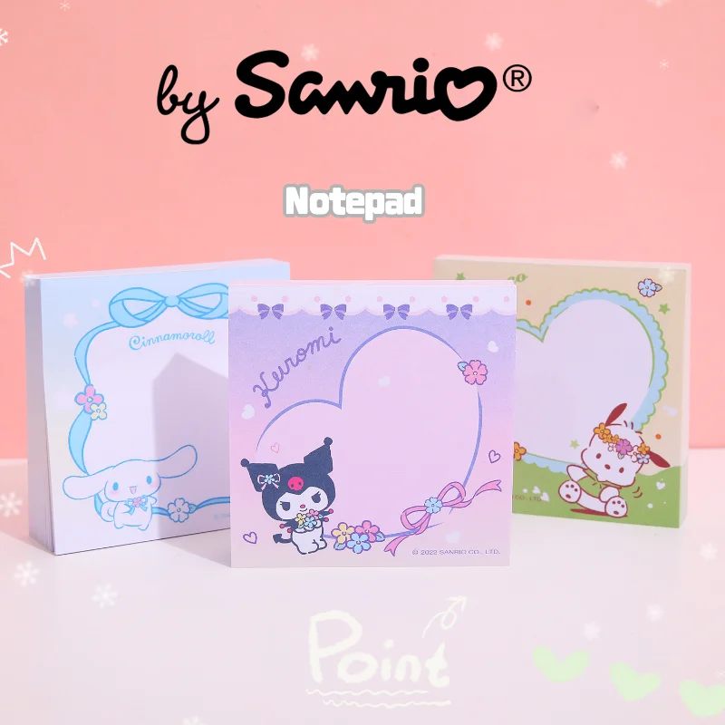 

Sanrio My Melody Cinnamoroll Pochacco Kuromi 100 Anime Memo Pad Message Notes Decorative Notepad Note Stationery Office Supplies