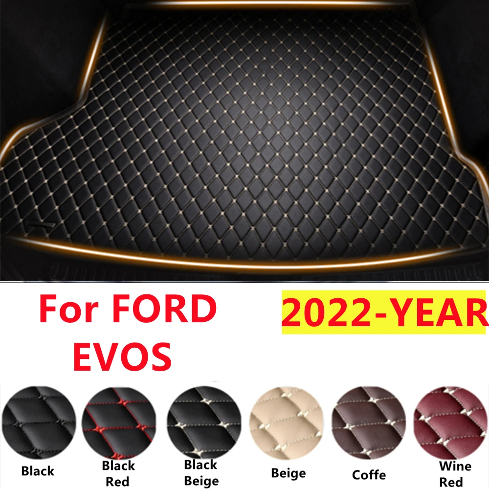 

SJ XPE Leather Car Trunk Mat Fit For FORD EVOS 2022 YEAR Tail Boot Tray Auto Liner Cargo Carpet Luggage Mud Pad Accessories