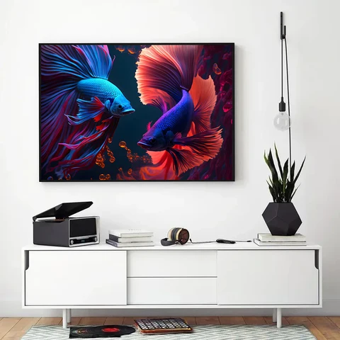 Abstract Marine Creatures Постер на холсте