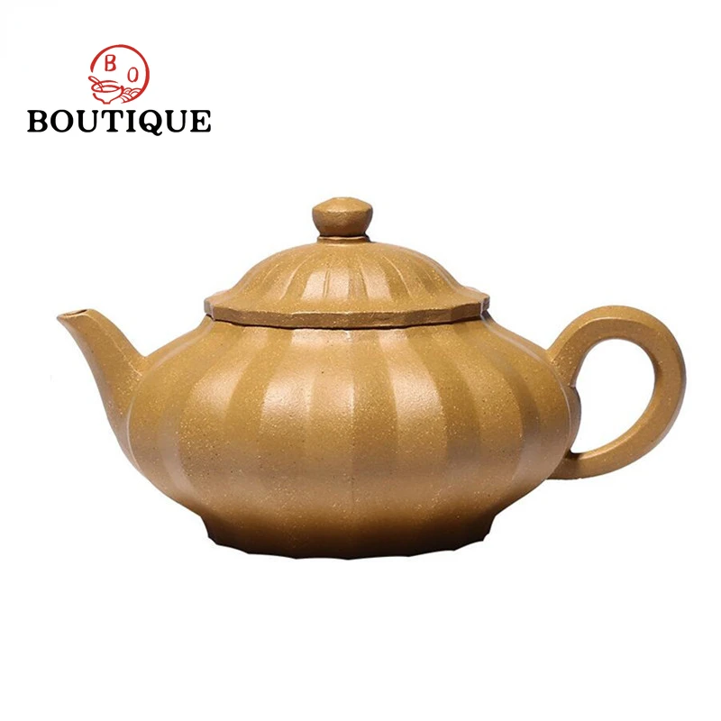 

220ml Chinese Yixing Purple Clay Teapots Famous Handmade Tea Pot Raw Ore Golden Section Mud Kettle Zisha Art Tea Set Drinkware