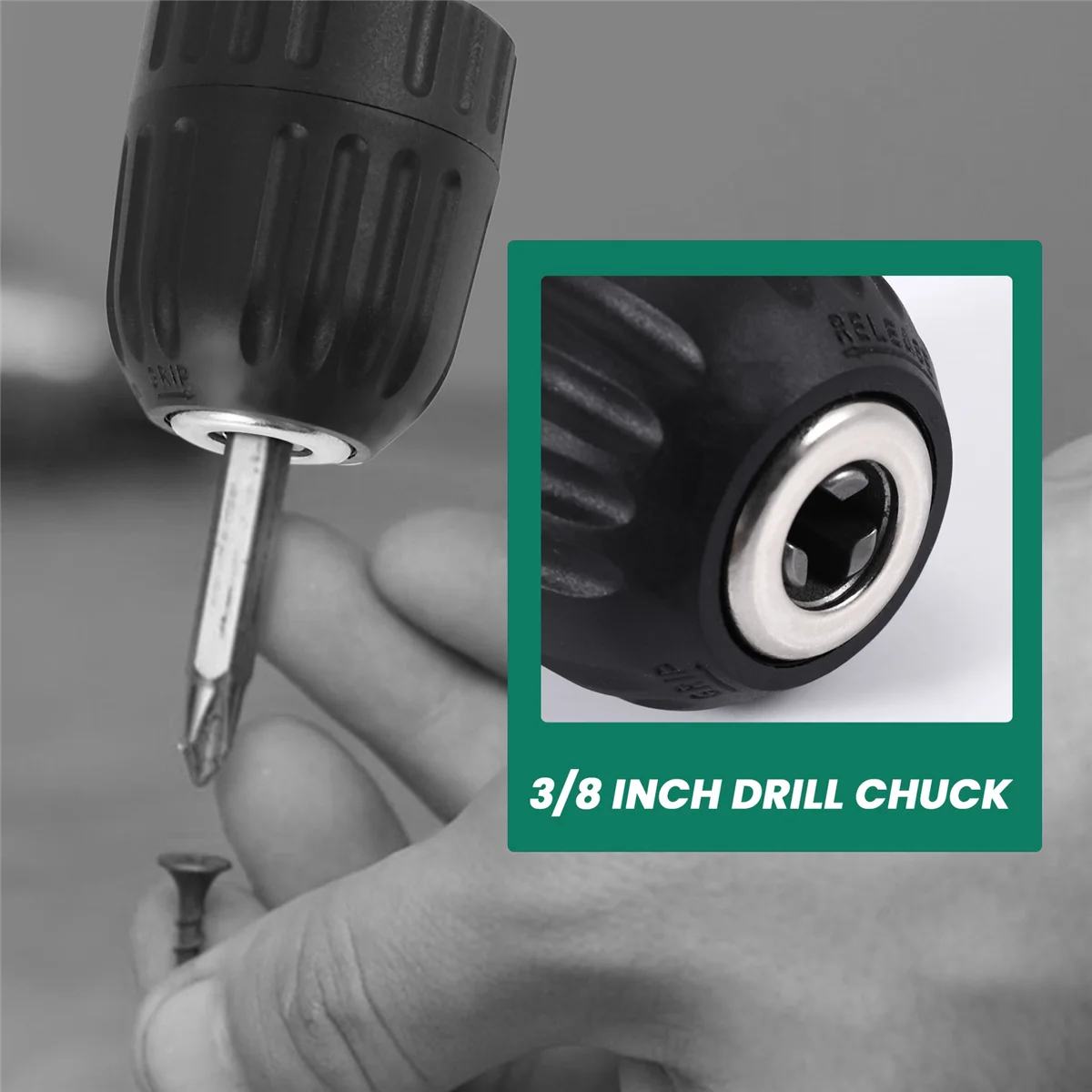 Безключевое сверло Φ 3/8 дюймов 24UNF + адаптер SDS с шестигранным хвостовиком 1/4-10 мм