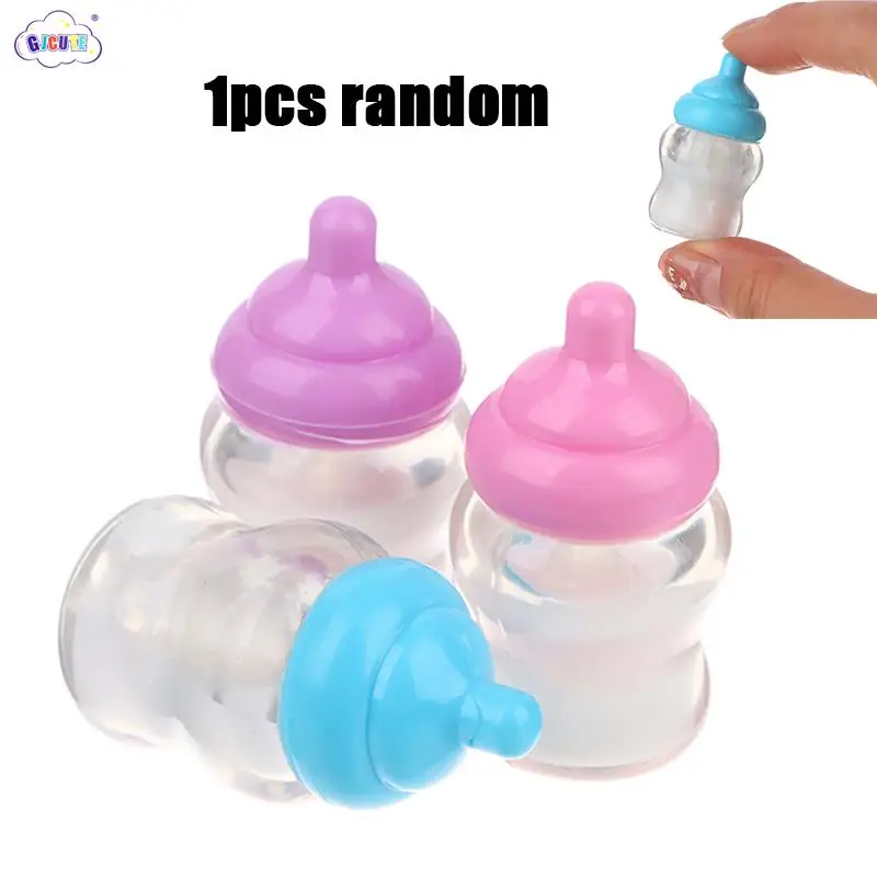 Kids Pretend Play Games Toys Mini Nipple Baby Doll Pacifier Bottle For Doll House Feeding DIY Accessories Random Color