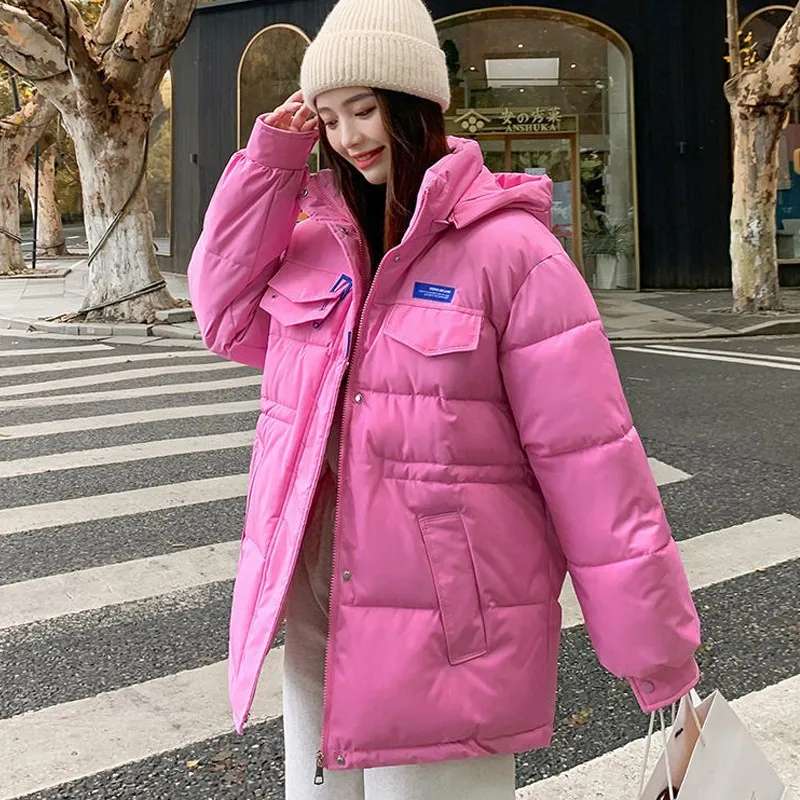 

Women Winter Coats Hooded Cotton Padded Jacket Oversized Casual Loose Parkas Women's Padded Jackets