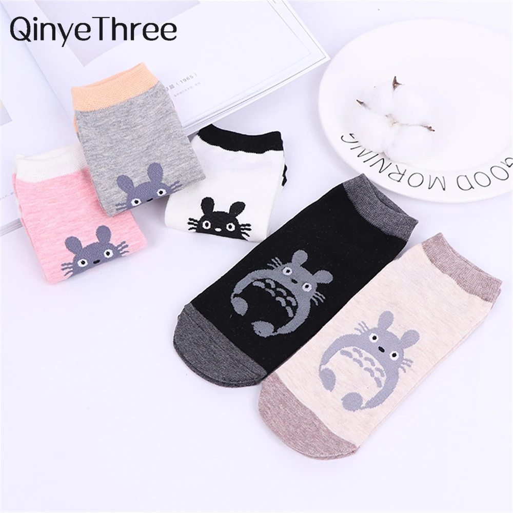 

Kawaii Totoro Women's Summer Spring Japanese Korean Cute Cartoon Animal Cotton Socks Soft Short Ankle Sokken Dropship