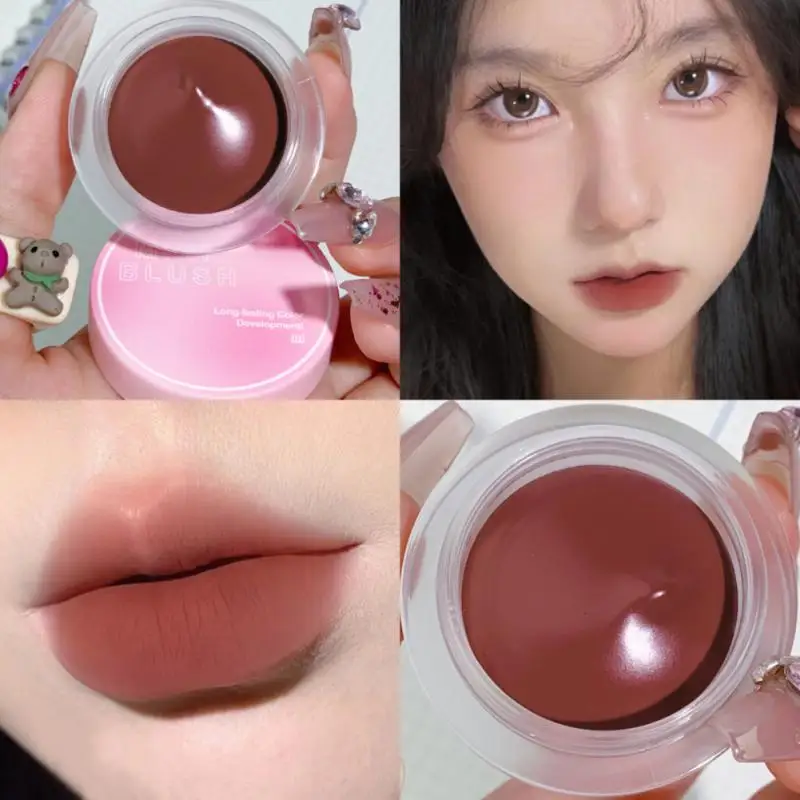 

Xixi Canned Lip Mud Balm Lip Glaze Matte Lipstick Velvet Mousse Solid Lip Gloss Face Blush Tint Lip Cheek Makeup Cosmetics New