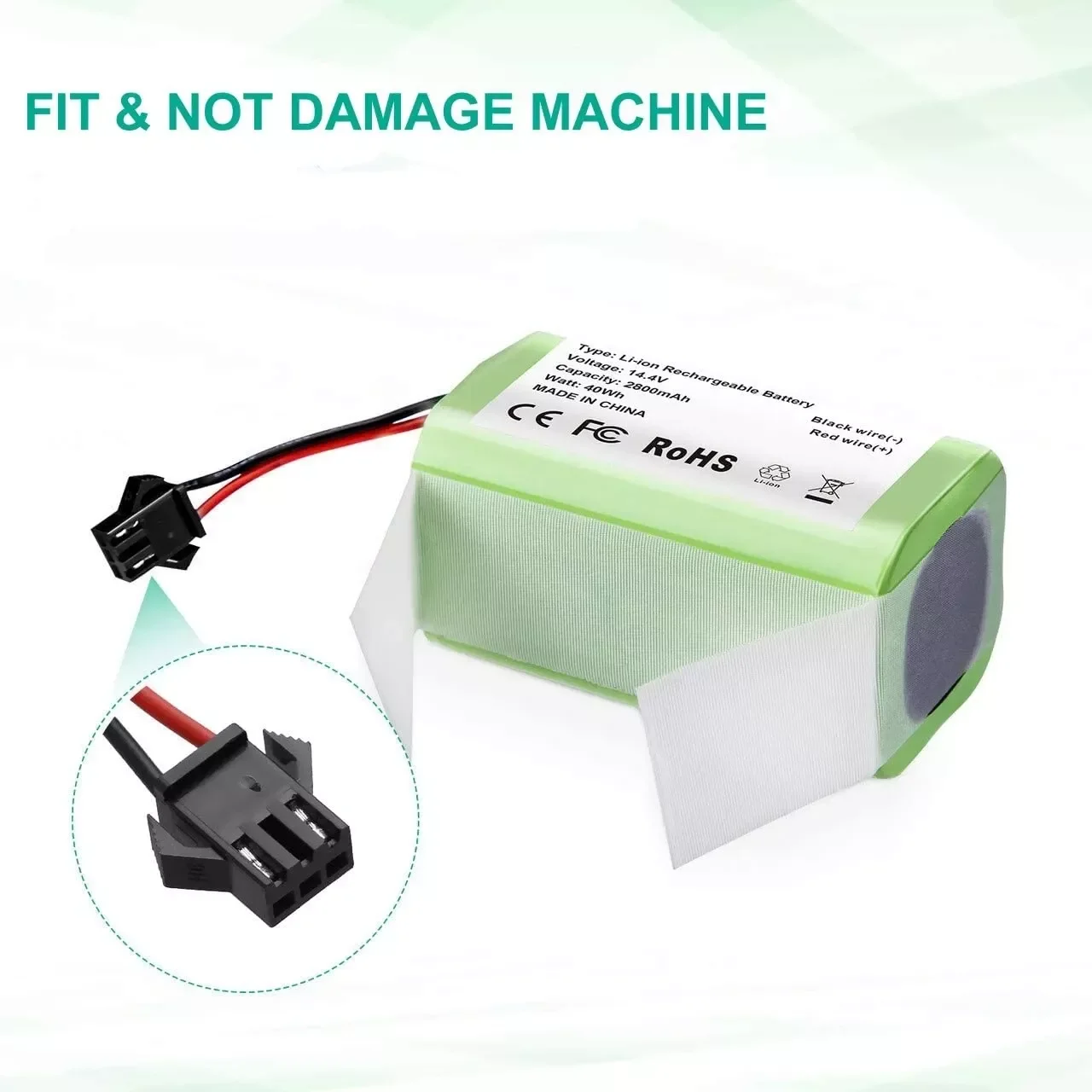 

NEW 14.4V6800mAh Li-ion battery for Conga 990, 1090 Tesvor X500 Ecovacs Deebot N79 N79S DN622 Eufy RoboVac 11 11S RoboVac 30 etc