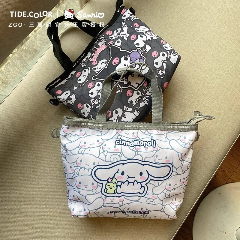 

Kawaii Sanrio Cinnamoroll сумка через плечо Kuromi мультфильм Милая аниме Студенческая сумка через плечо большой емкости для девочек рождественские подарки