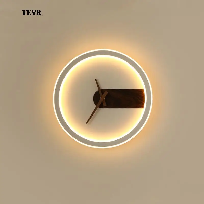 

Led Wall Lamp TEVR Mute Clock Sconce Lamp Living Room Bedroom Hotel Background Wall Light Indoor Home Decoration Lighting
